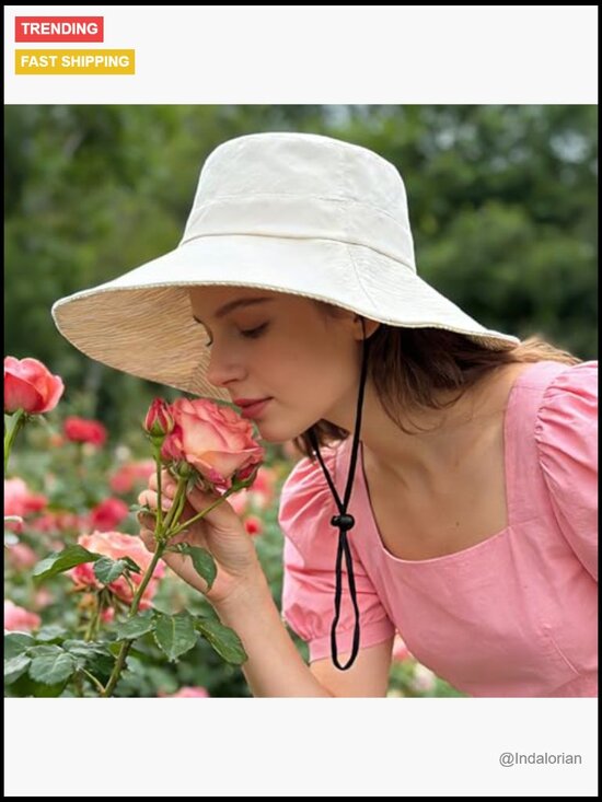 Wide Brim Foldable Beach Hat UPF50+ Sun Protection Bucket Hat